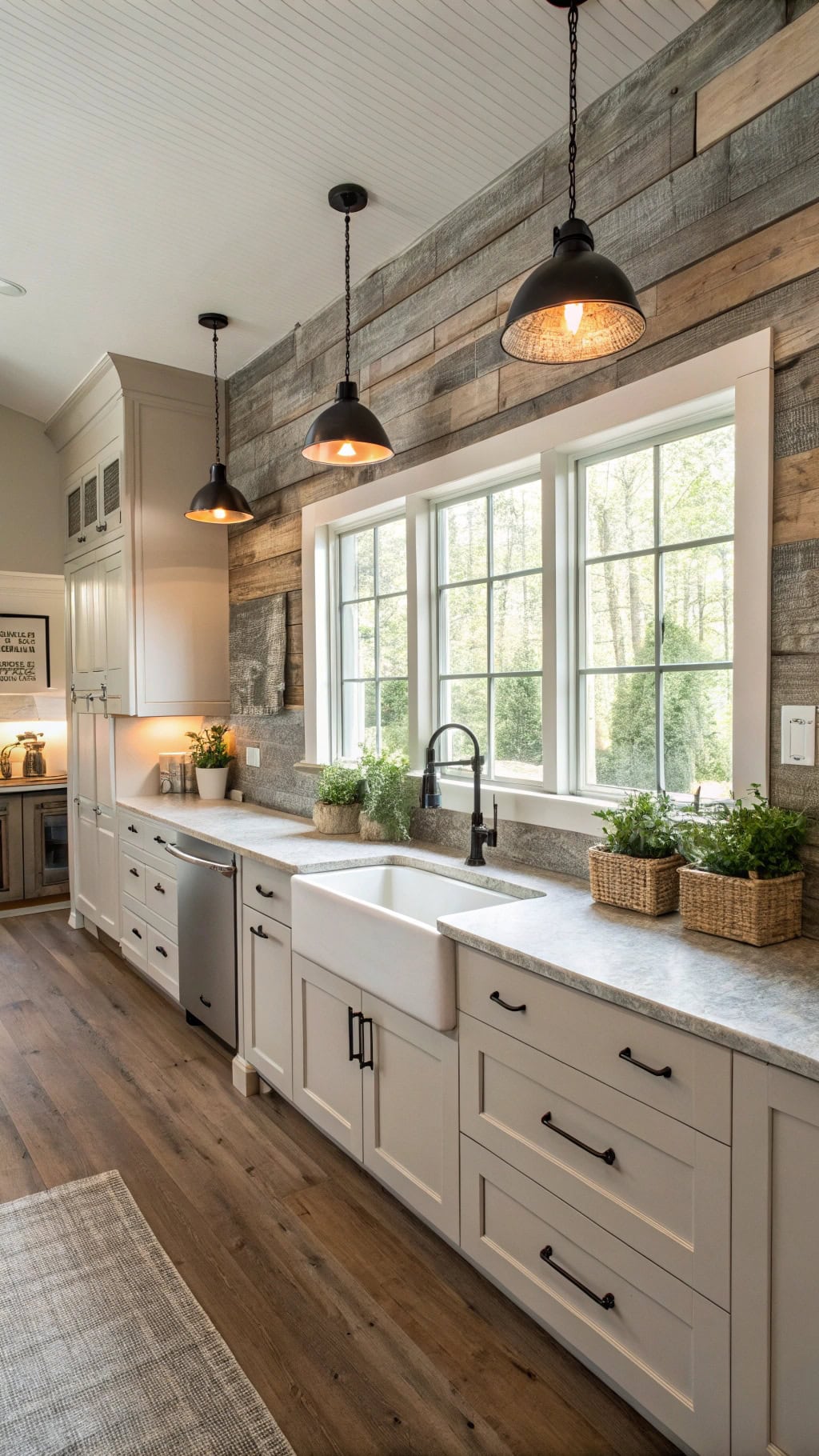 weathered wood kitchen accent