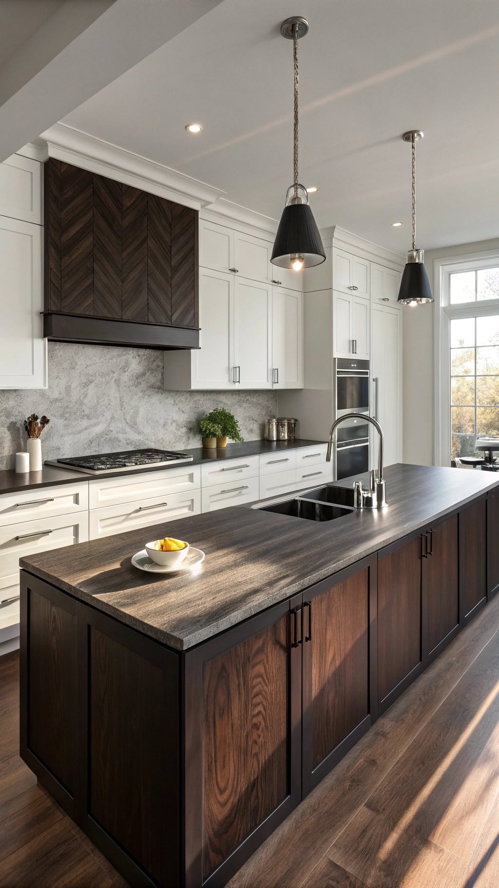 wenge wood angular counter design