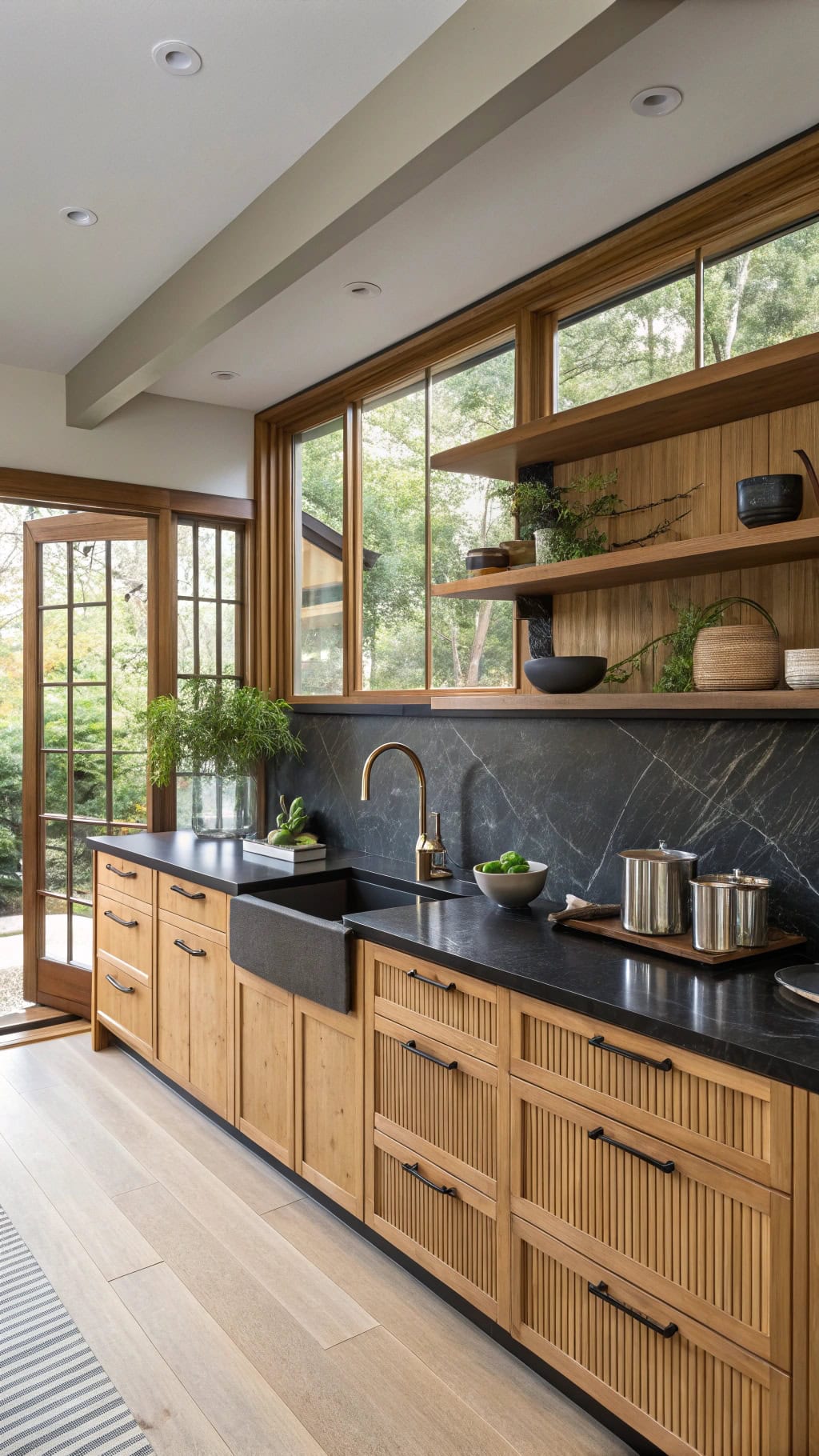 zen black marble kitchen