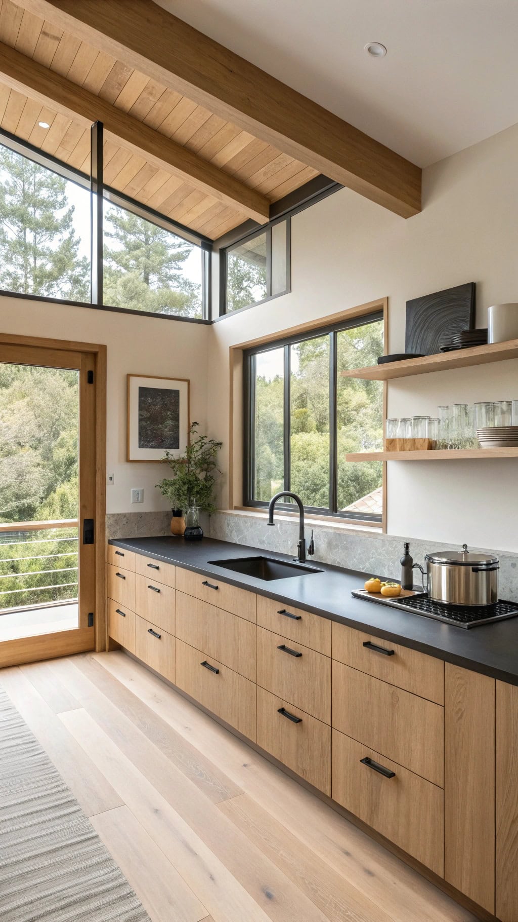 zen minimalism with oak