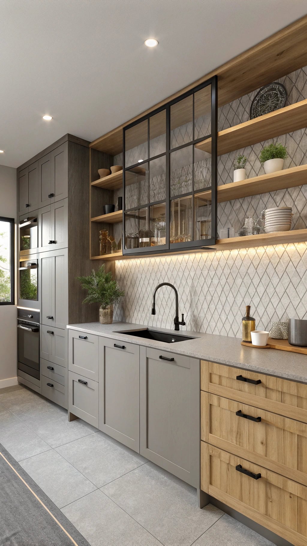 zen modern gray kitchen