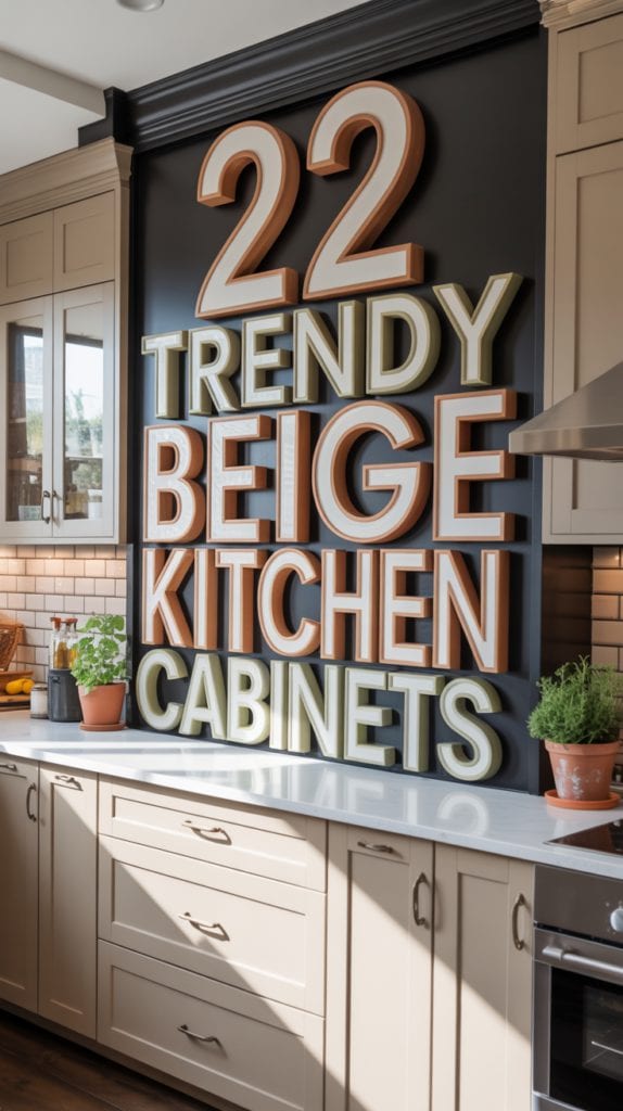 22 Trendy Beige Kitchen Cabinets Designs