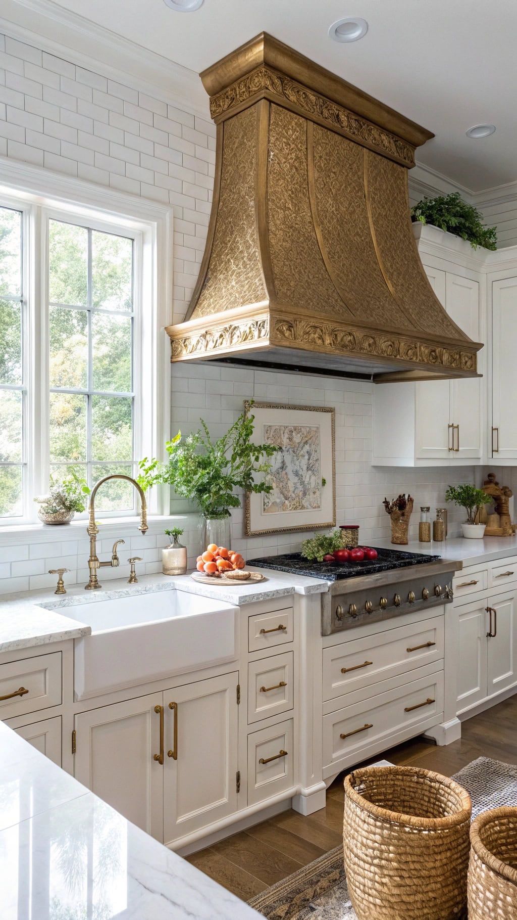 antique gold range hood elegance