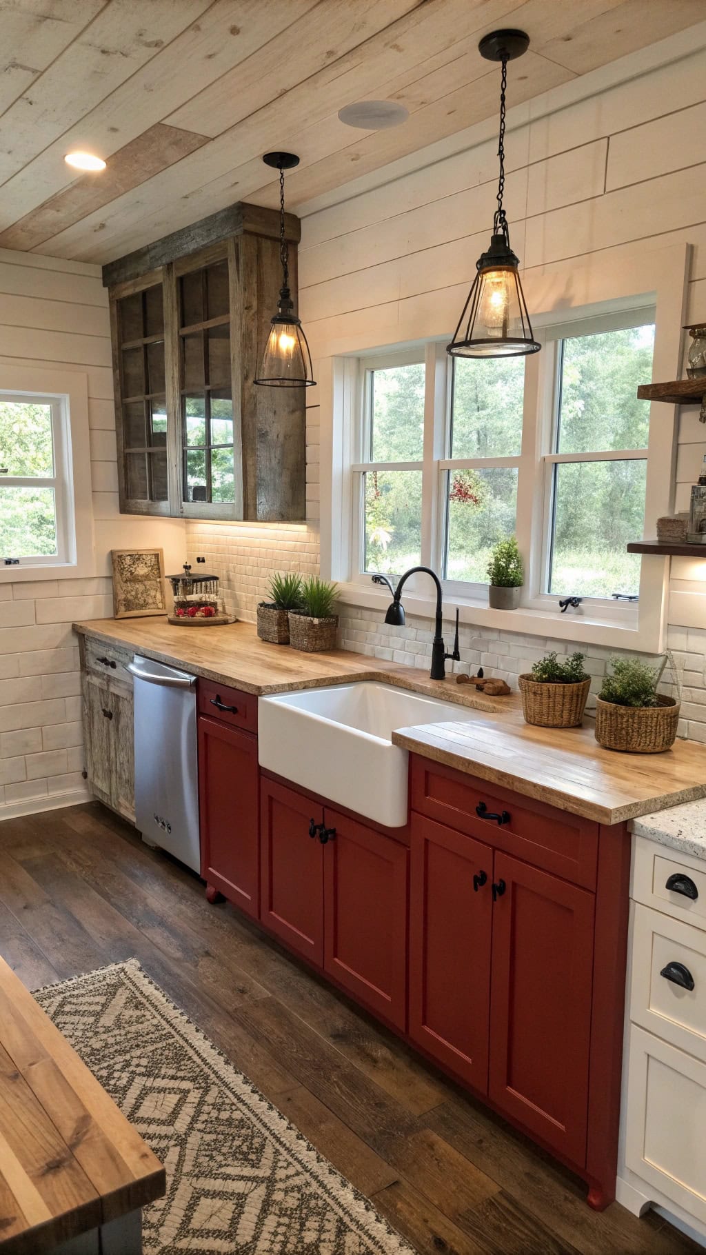 apple red farmhouse island