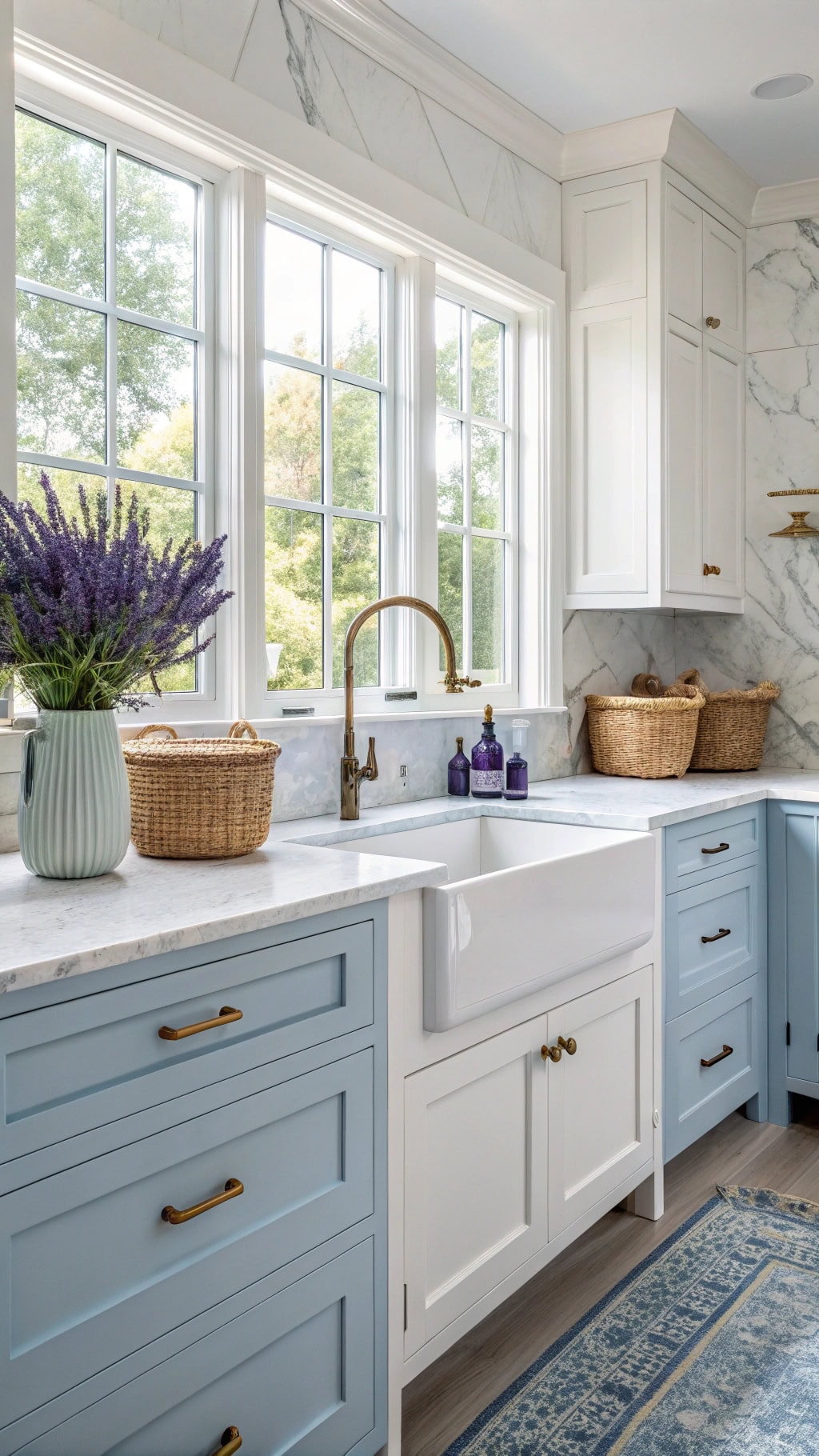 blue kitchen hardware excitement