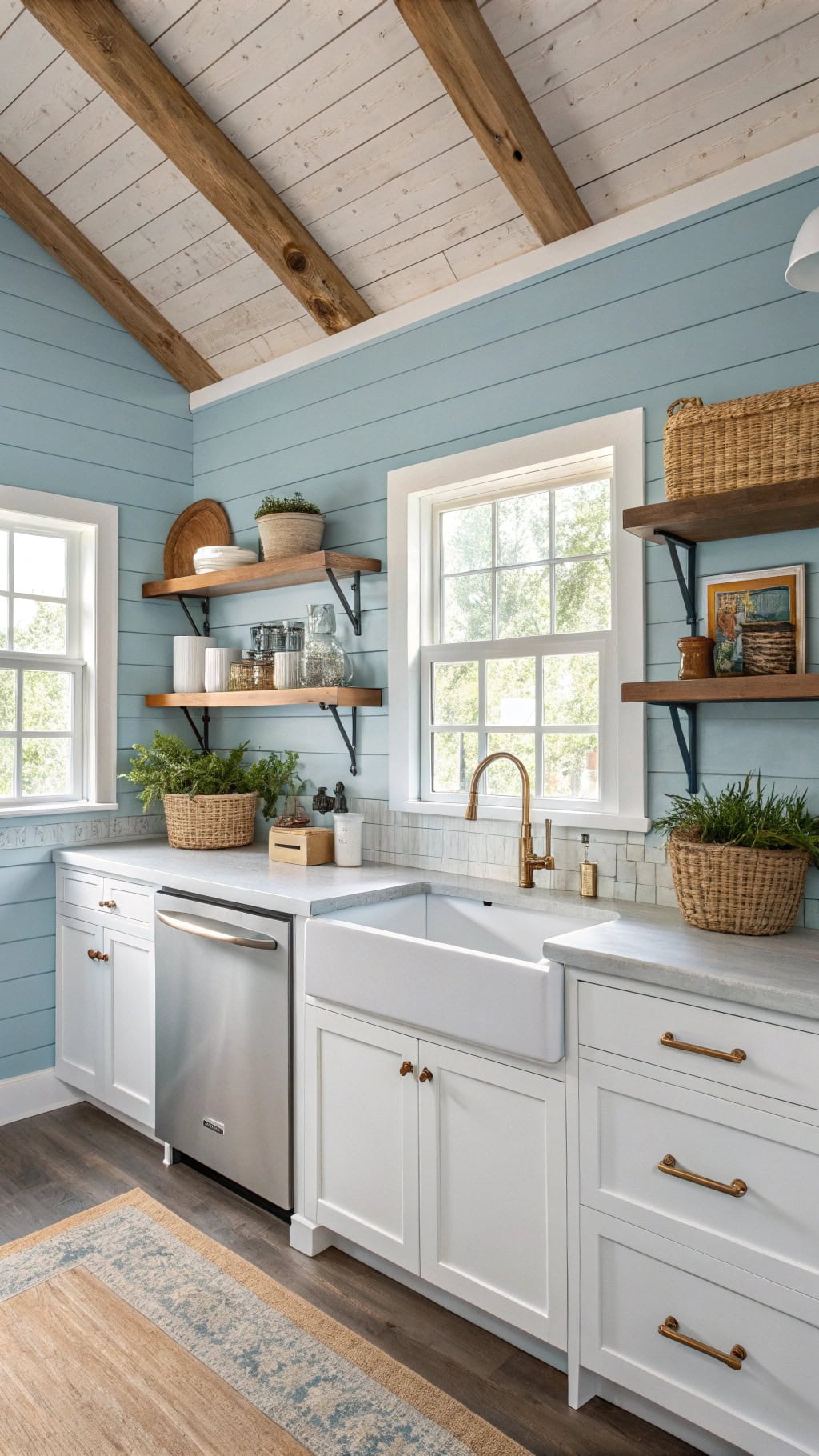 blue shiplap wall accents