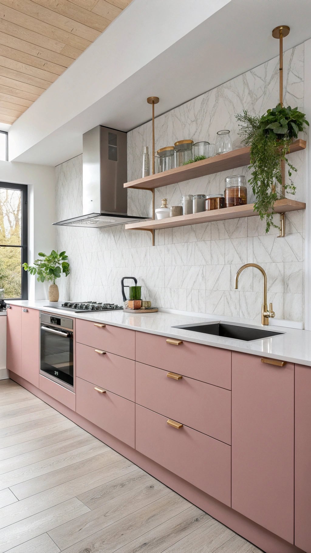 blush minimalist kitchen design