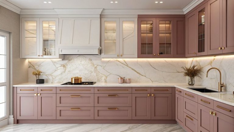 blush pink kitchen designs