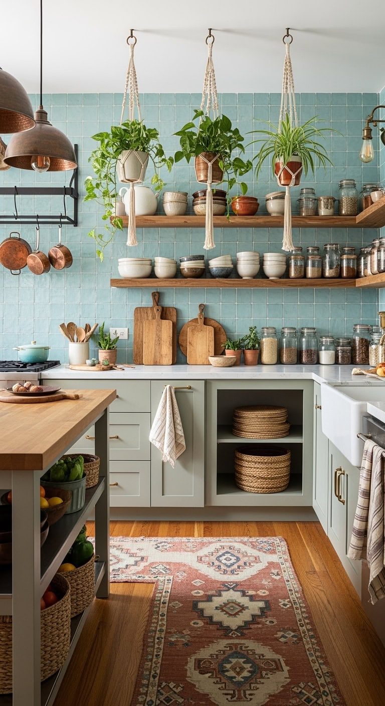 bohemian aqua kitchen essentials