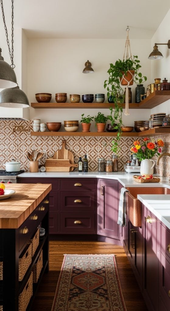 23 Inspiring Burgundy Kitchen Cabinets