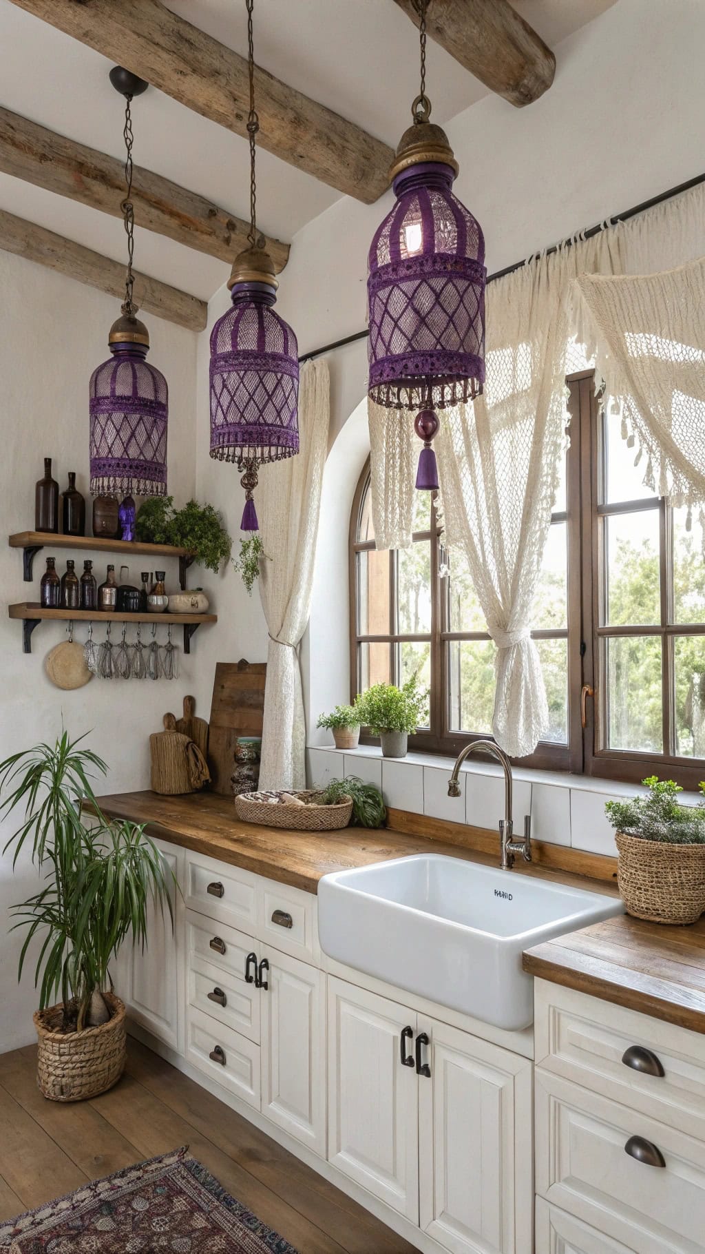 bohemian purple pendant lighting