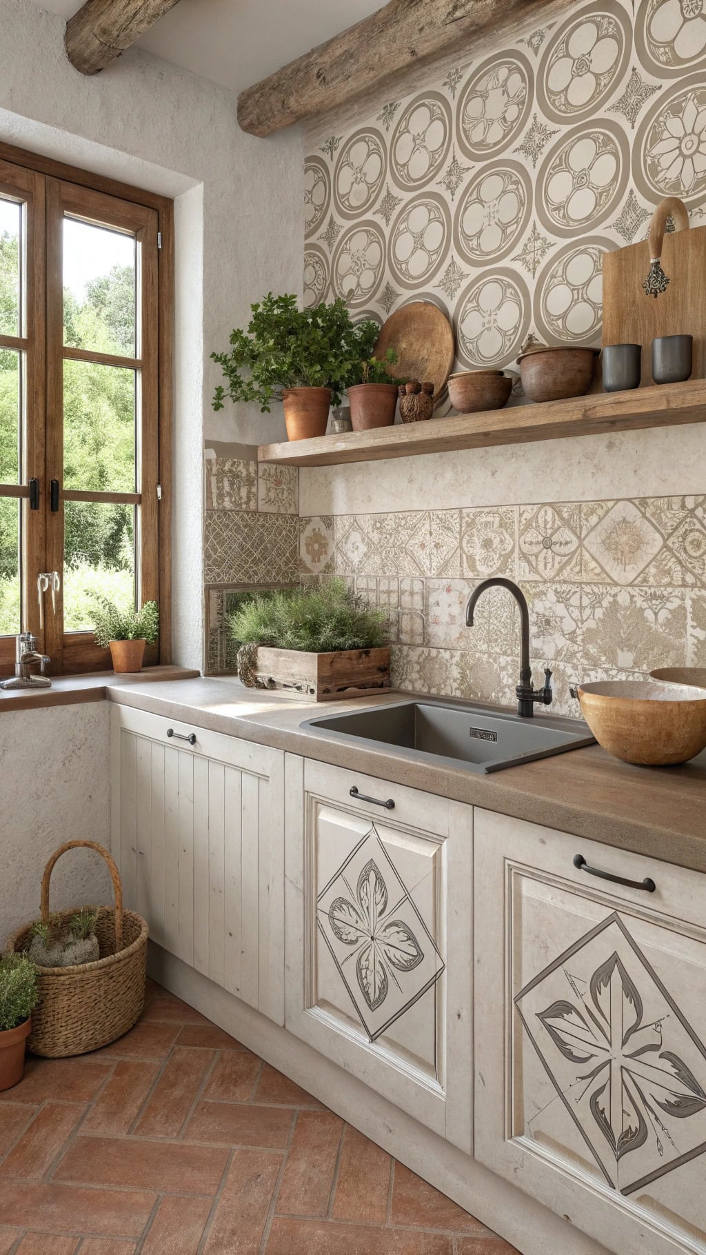 bohemian taupe patterned charm