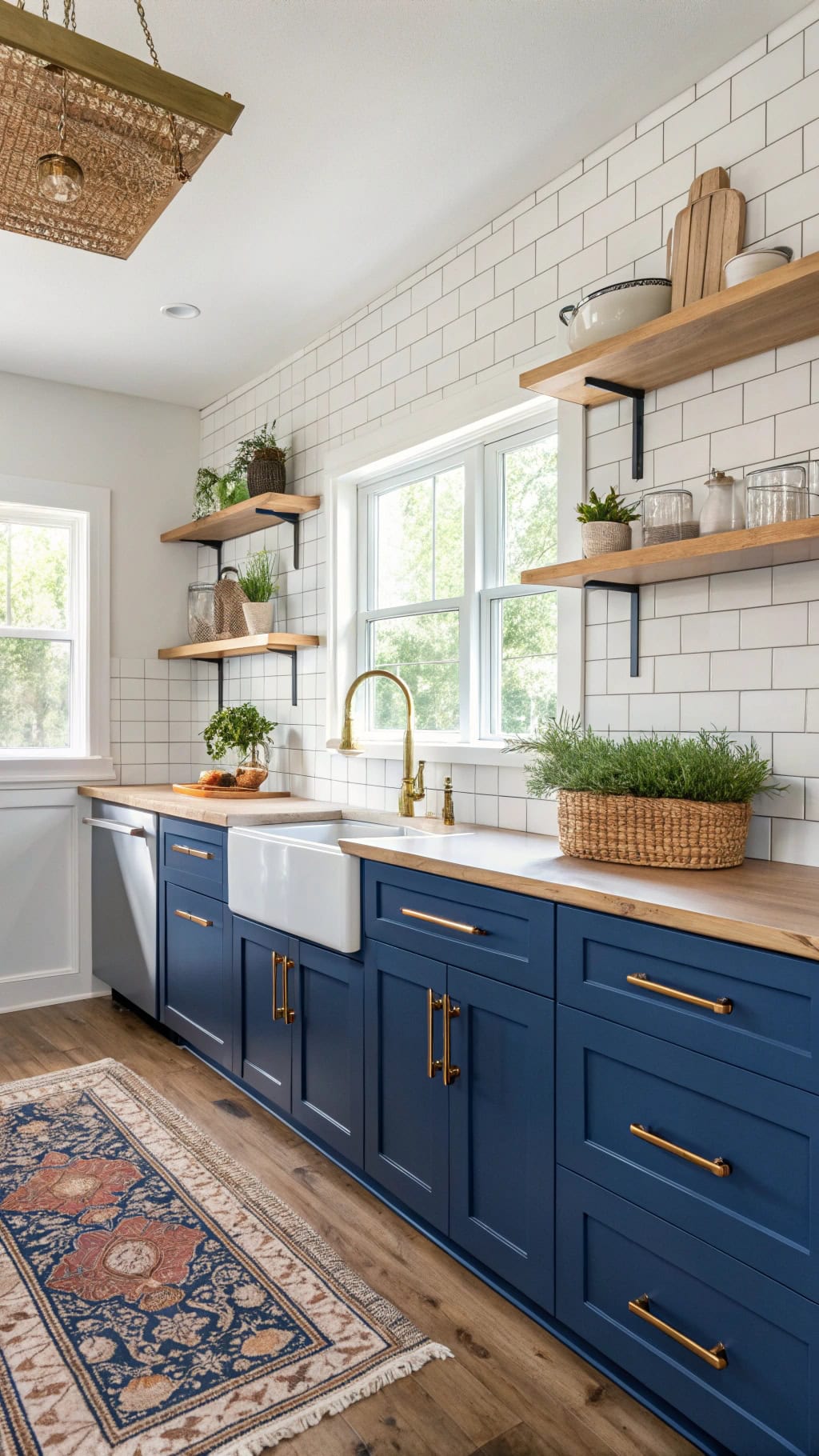 bold blue shaker cabinets