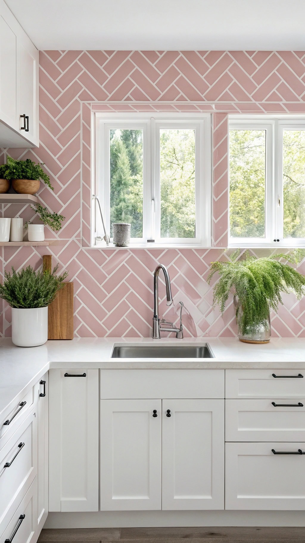 bold pink chevron accents