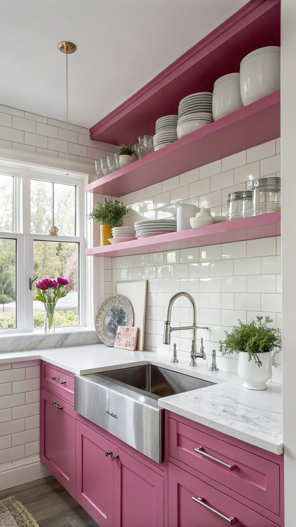 bold pink shelving ideas