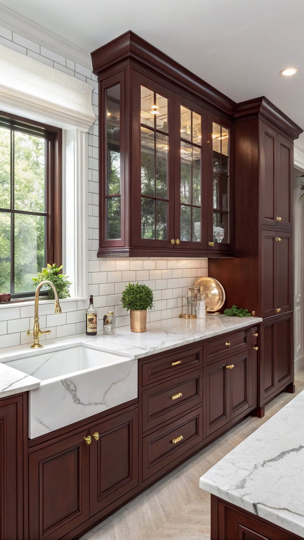 burgundy mahogany kitchen elegance
