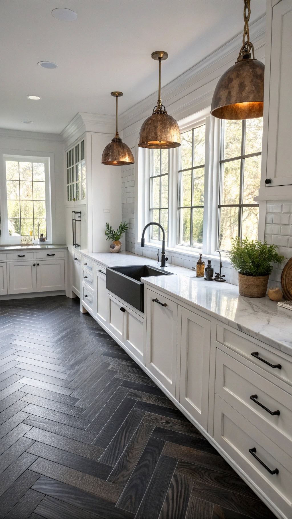 charcoal chevron wood floors
