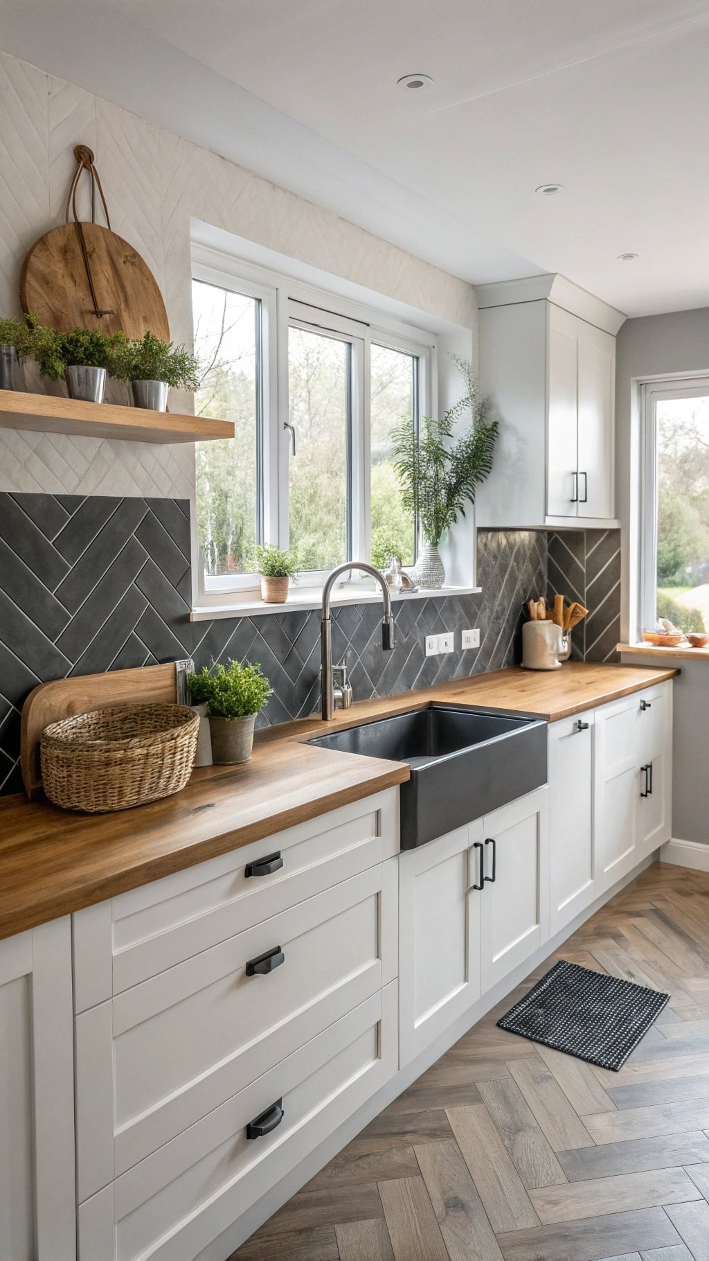 charcoal gradient kitchen elegance