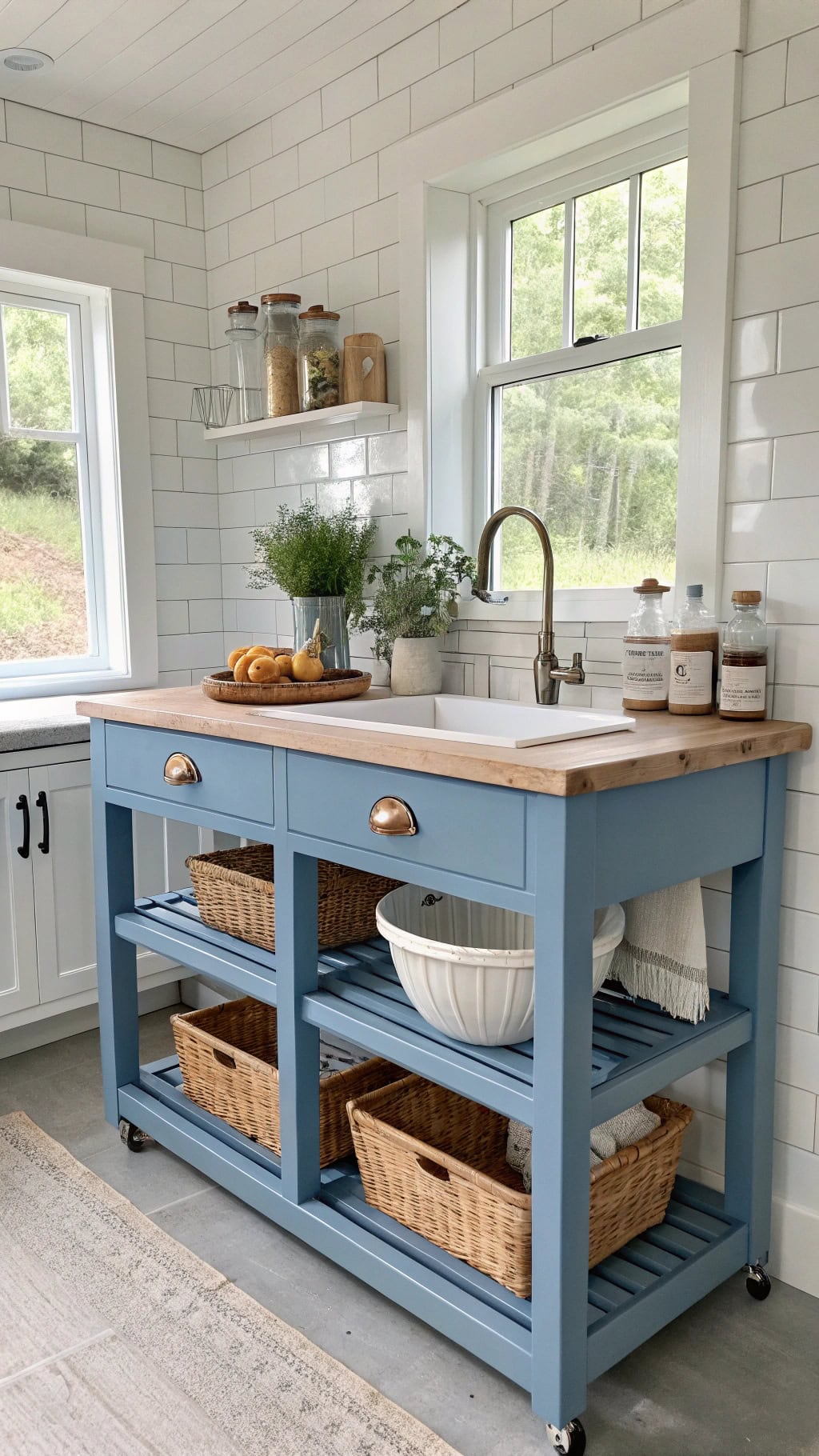 charming mobile kitchen cart