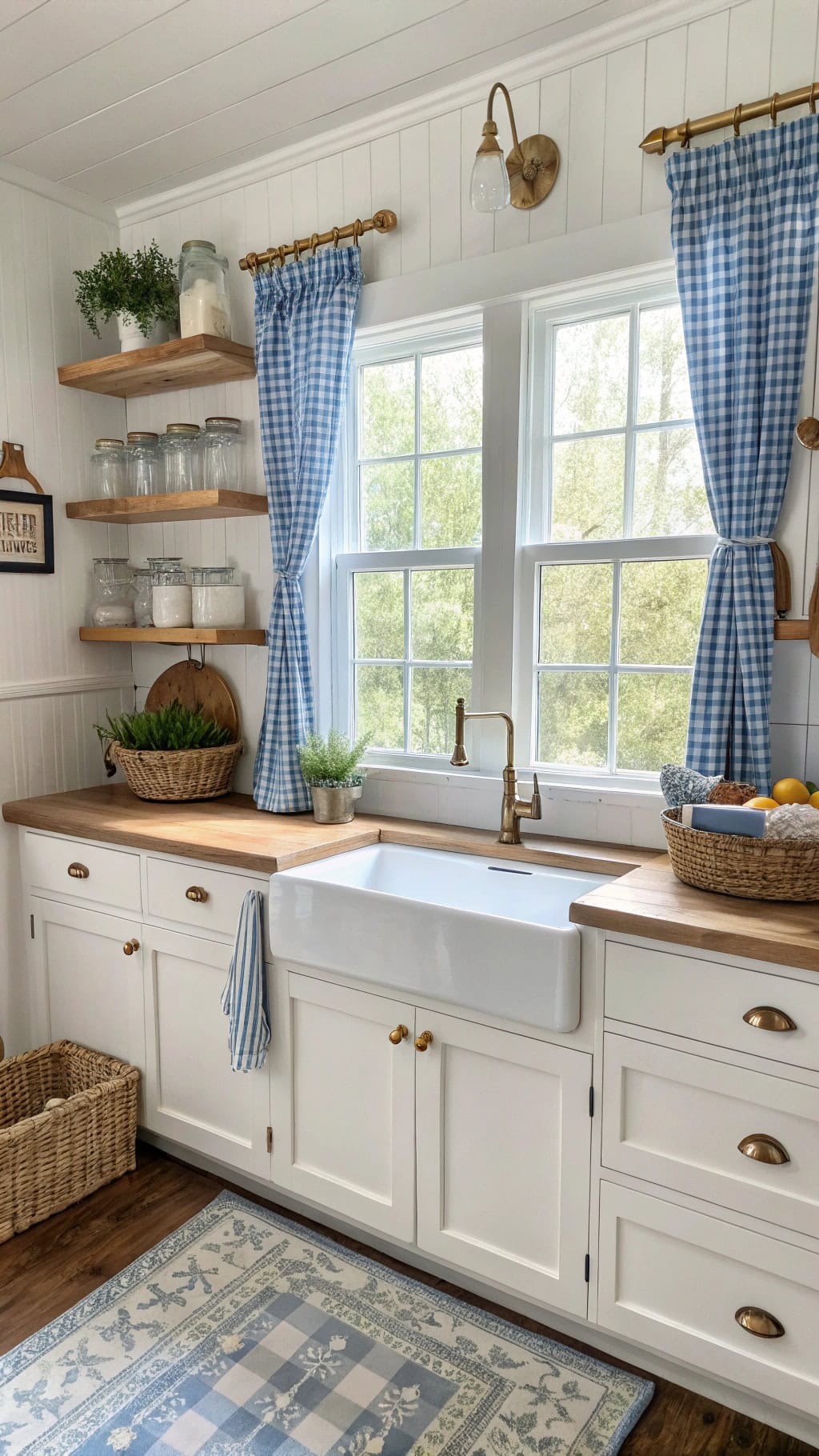 chic farmhouse curtain styling
