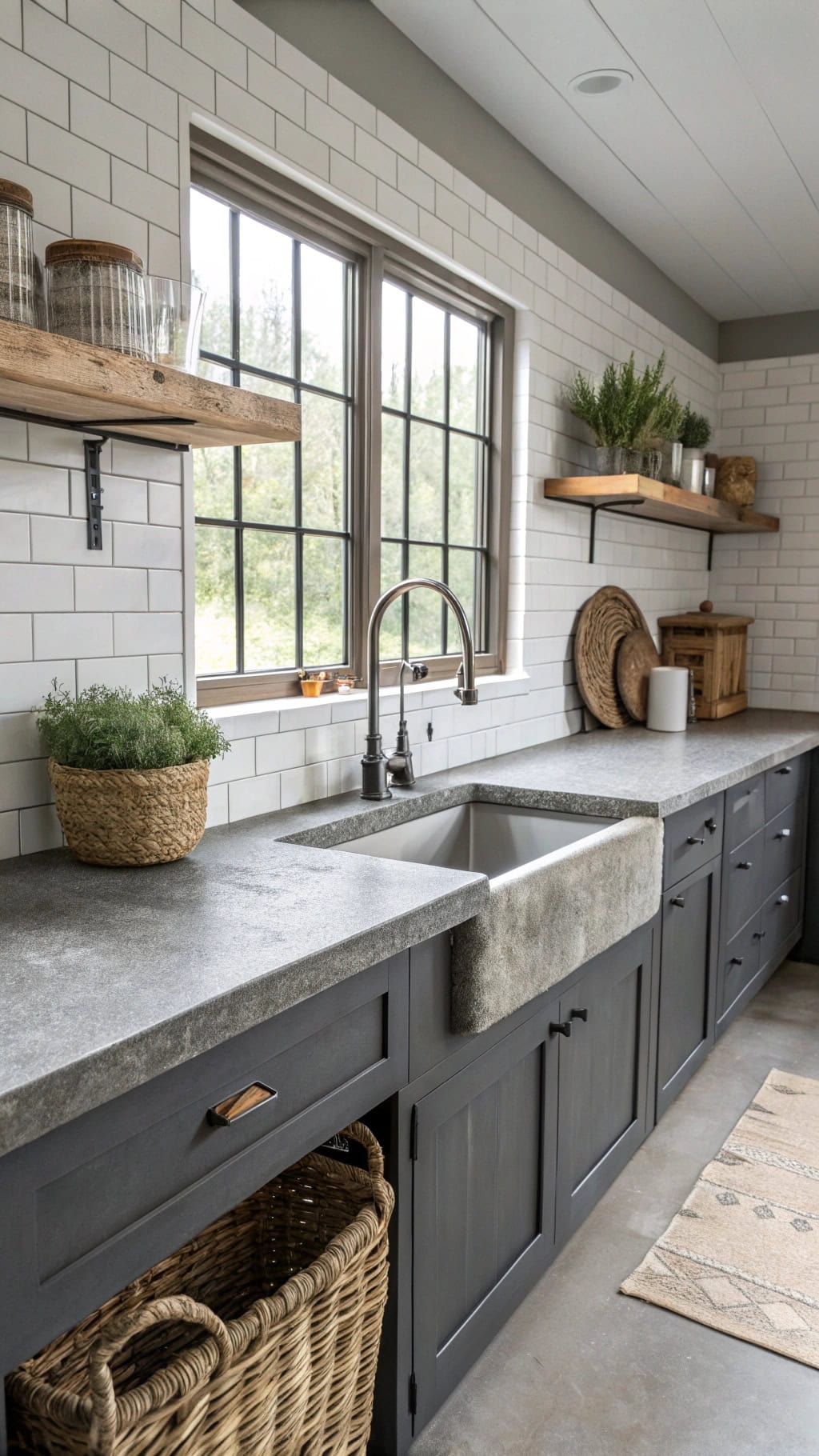 chic industrial concrete countertops