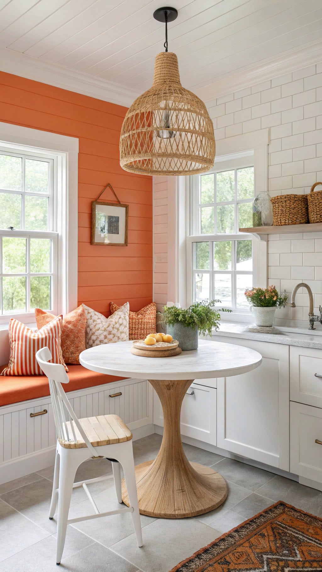 citrus inspired breakfast nook design