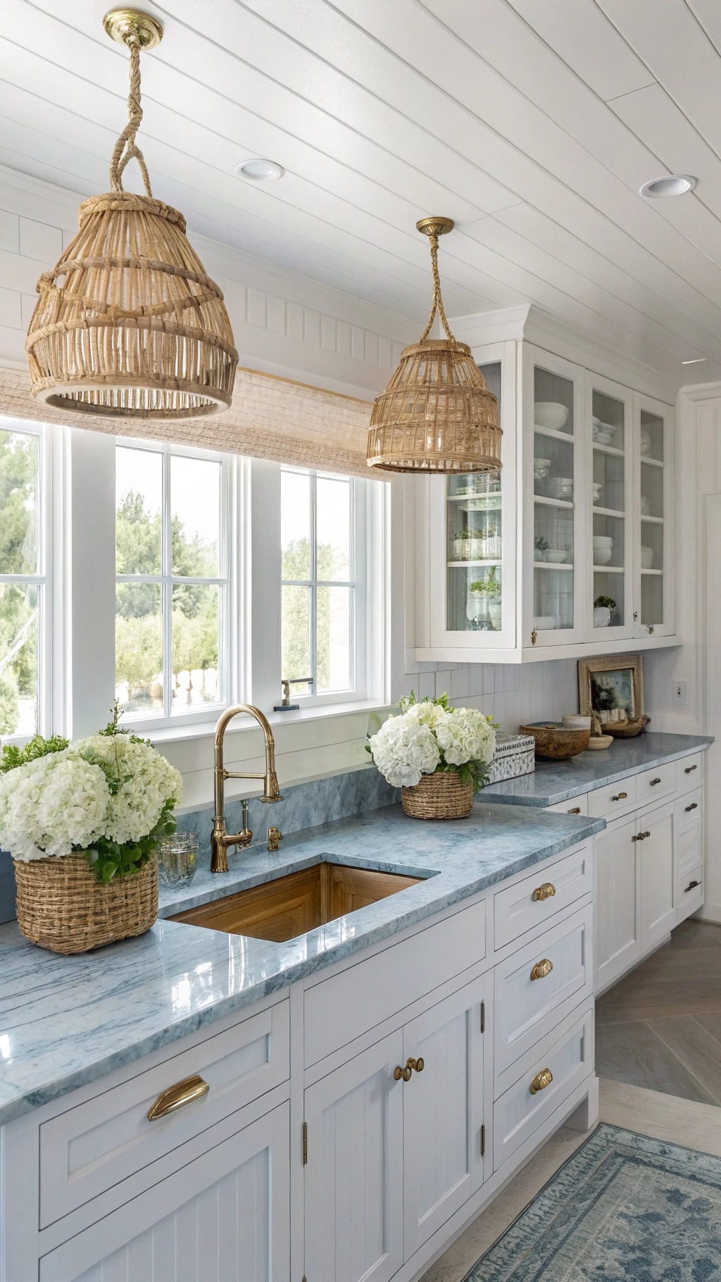 coastal blue marble elegance