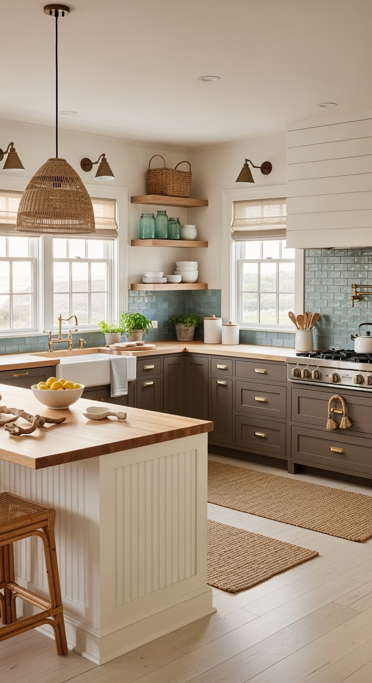 coastal mocha kitchen elegance