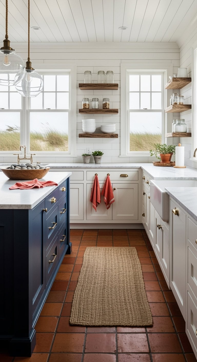 coastal terracotta kitchen with charm