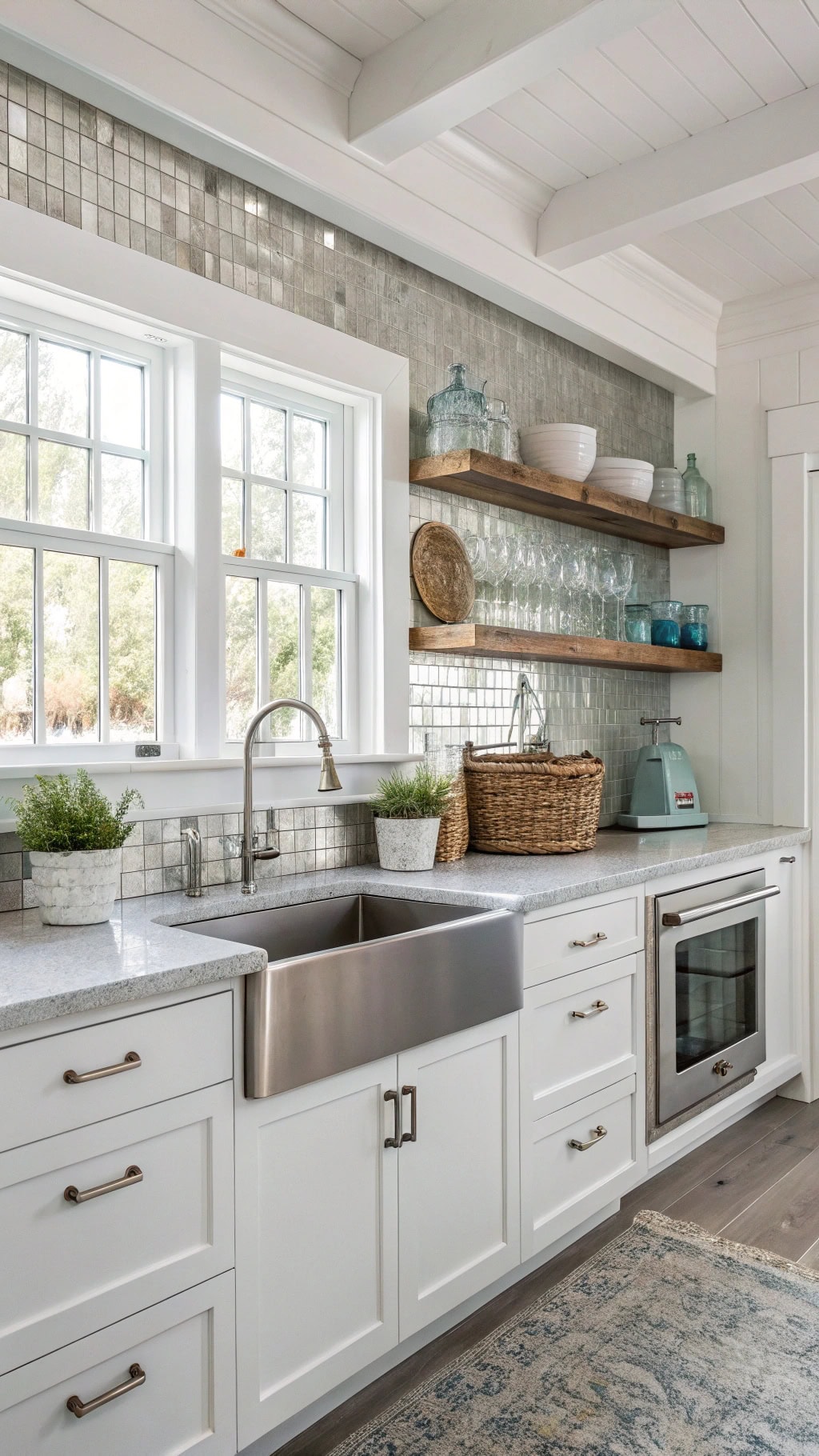 coastal weathered silver backsplash