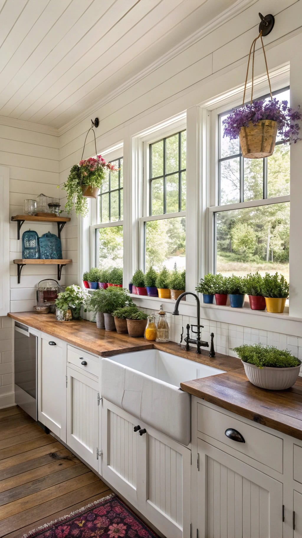 colorful herb garden kitchen