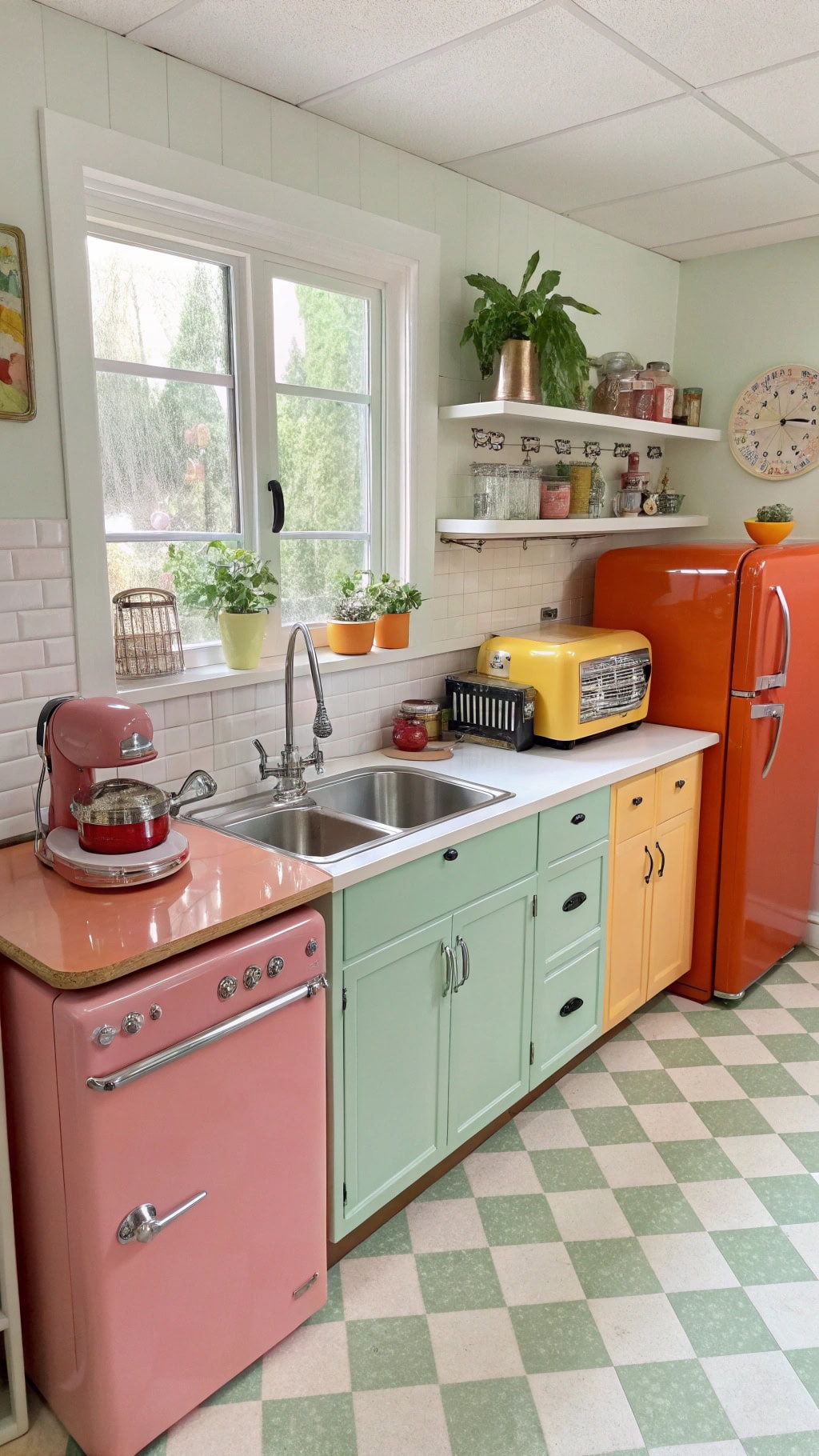 colorful retro kitchen appliances