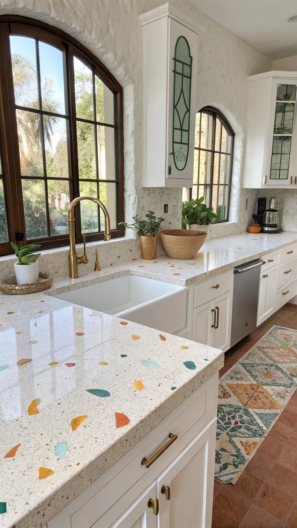 colorful terrazzo kitchen countertops