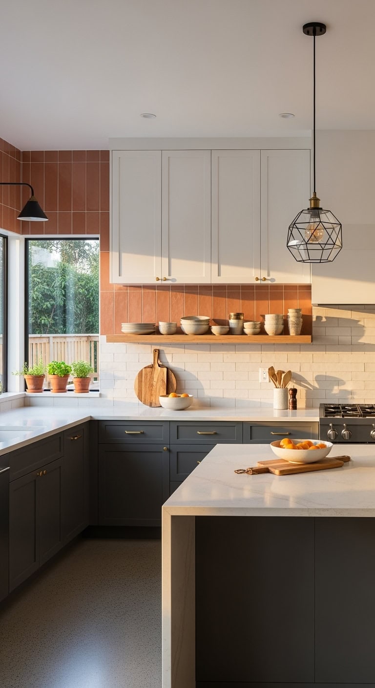 contemporary terracotta kitchen design essence