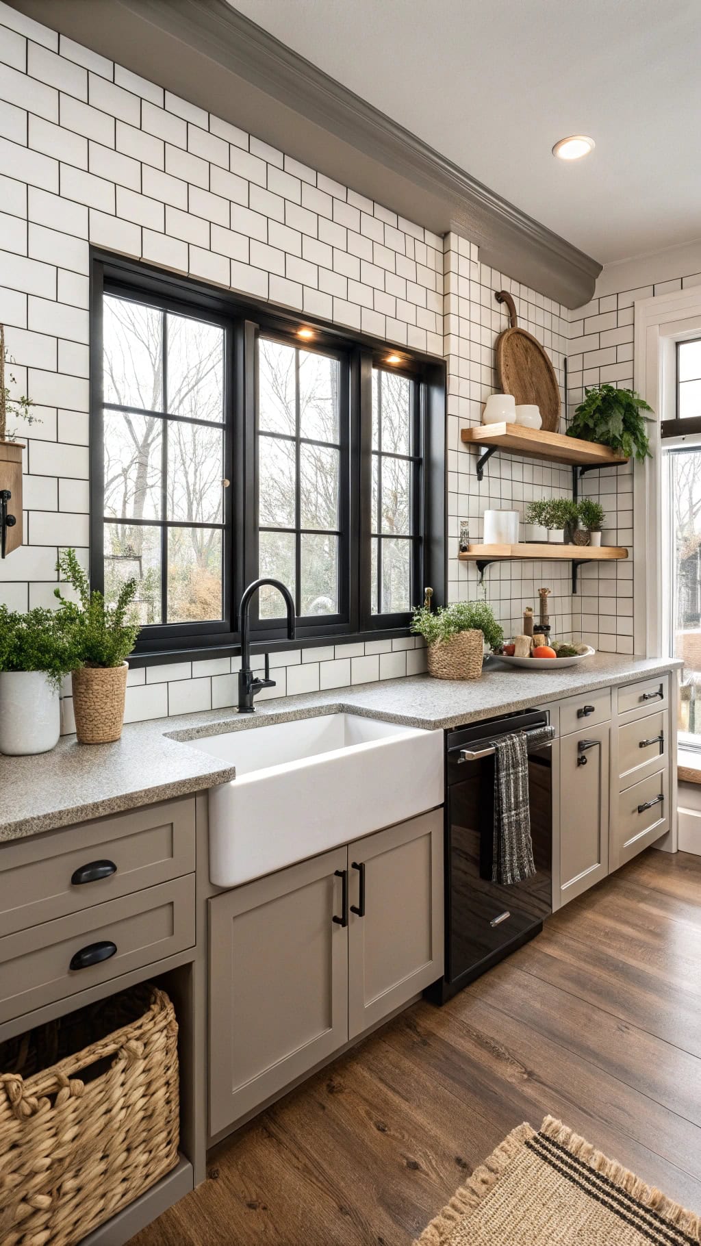 contrasting grout enhances tiles