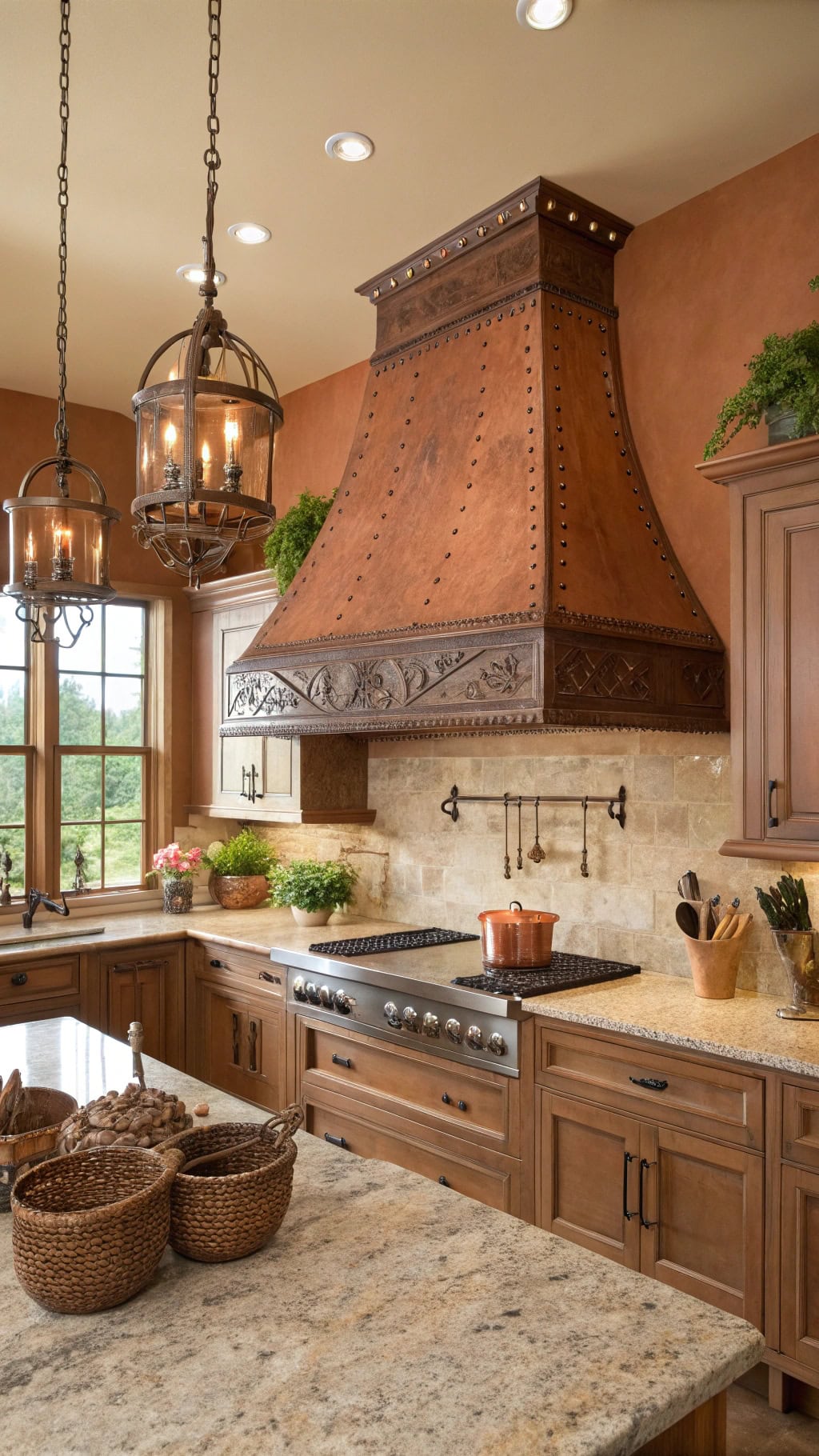 copper hood kitchen accents