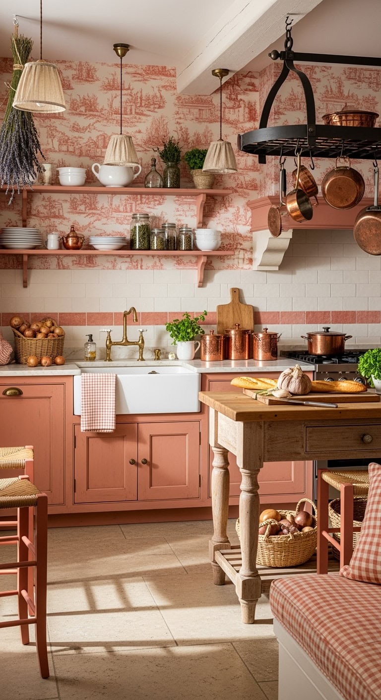 coral elegance in kitchen