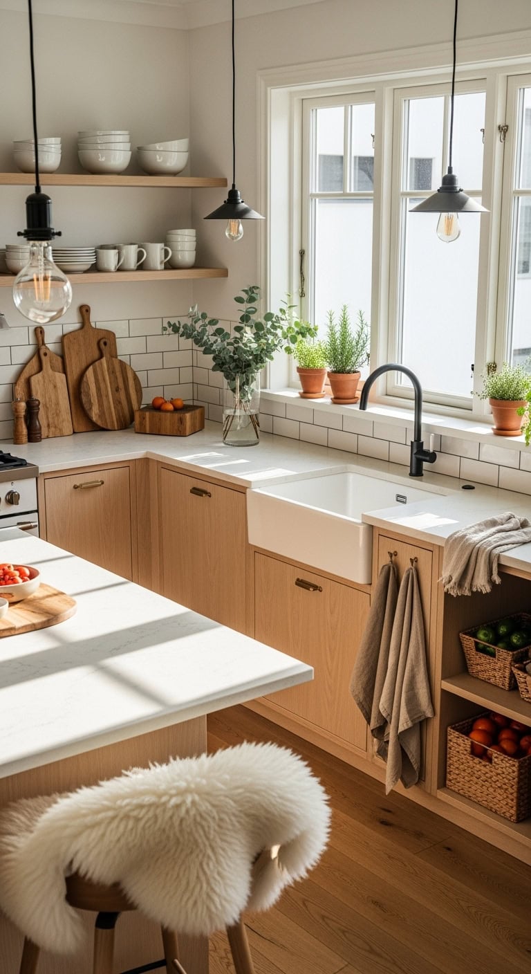 cozy scandinavian cream kitchen