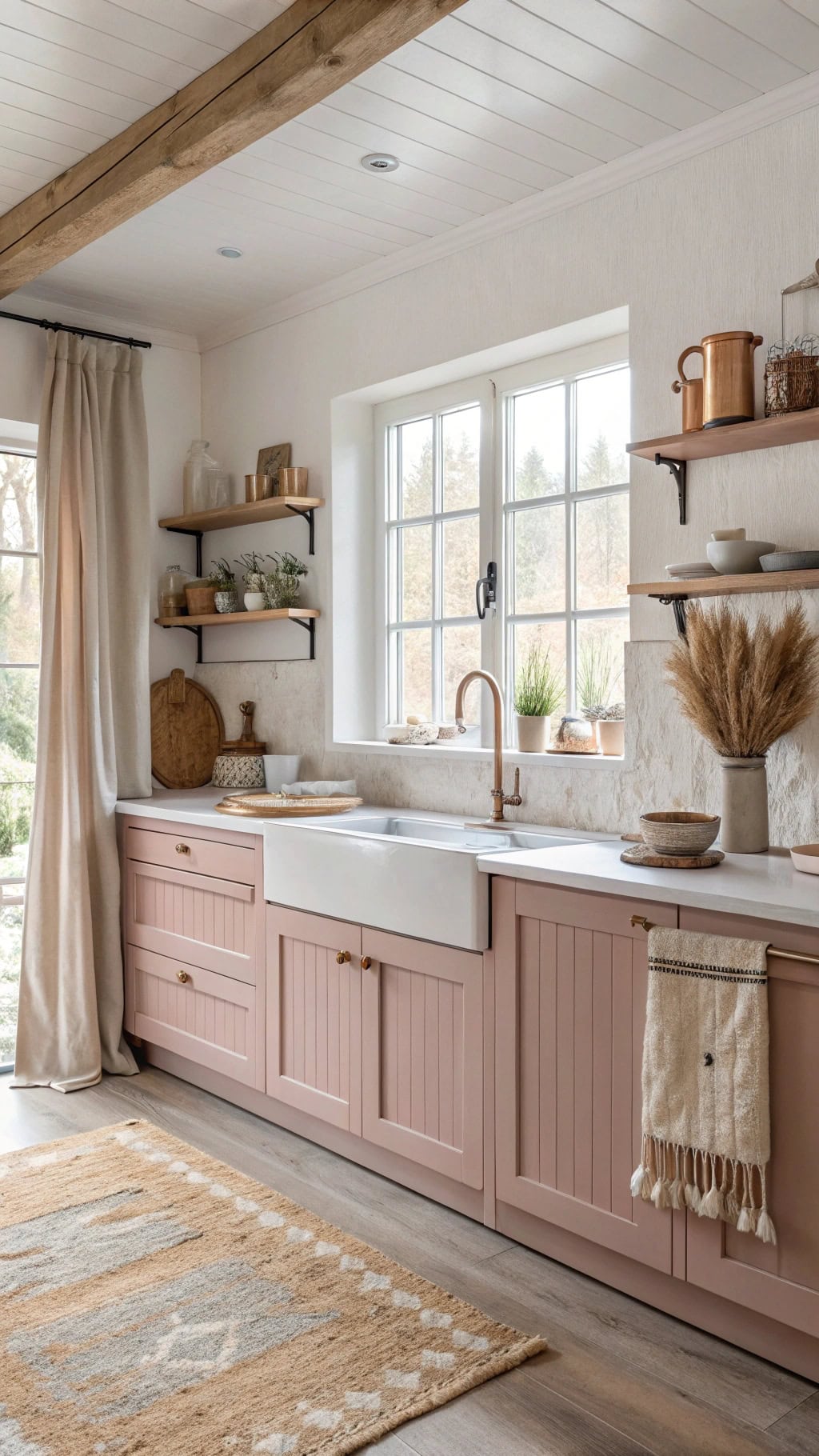 cozy scandinavian pink accents