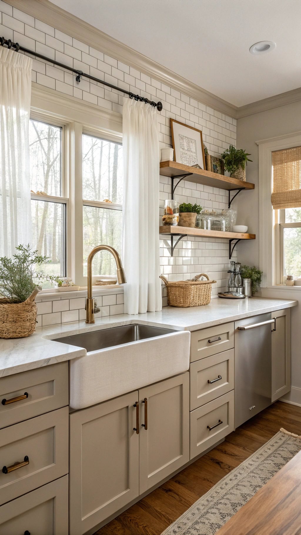 cozy warm gray kitchens