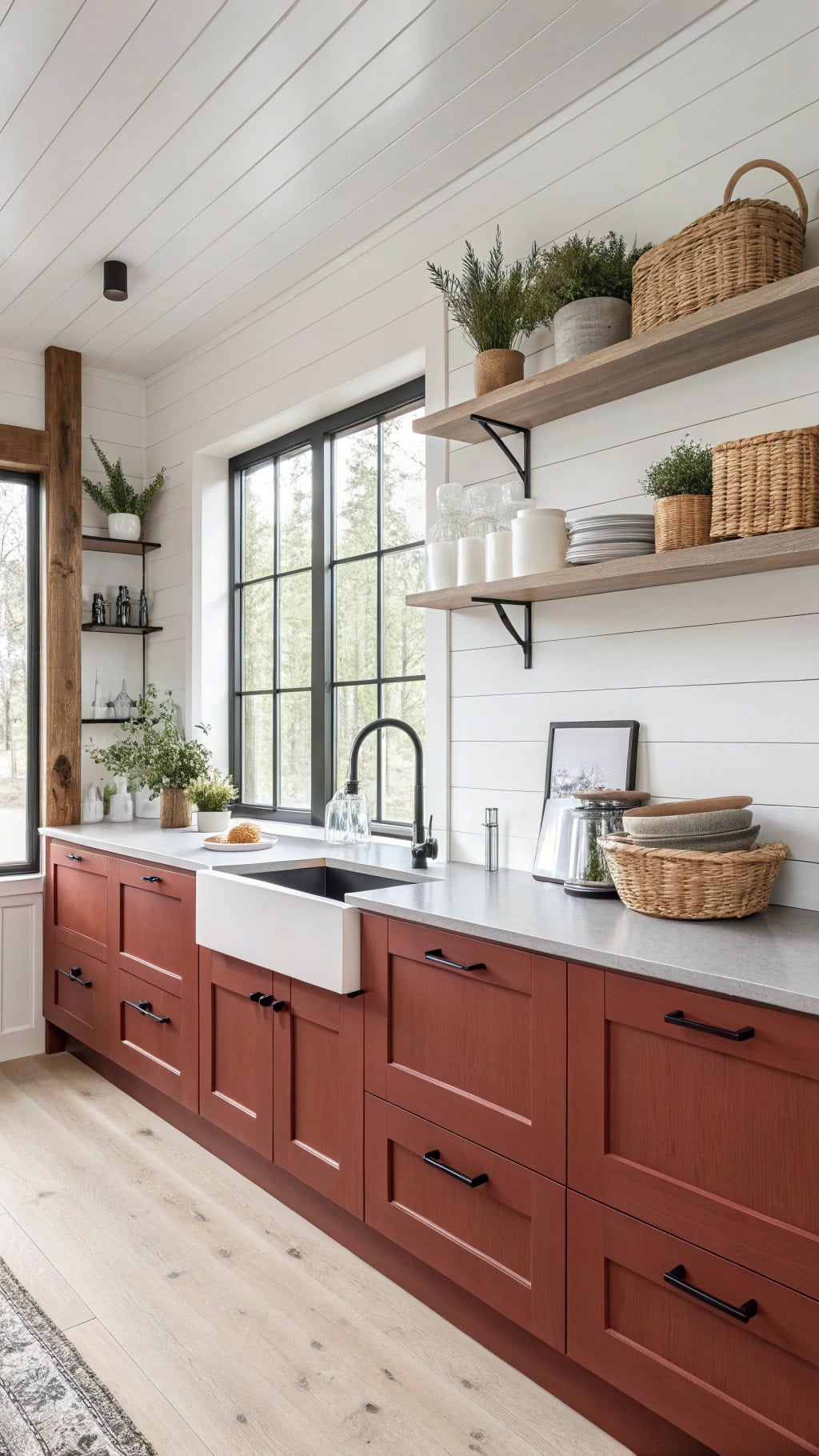 crimson wood enhances minimalism