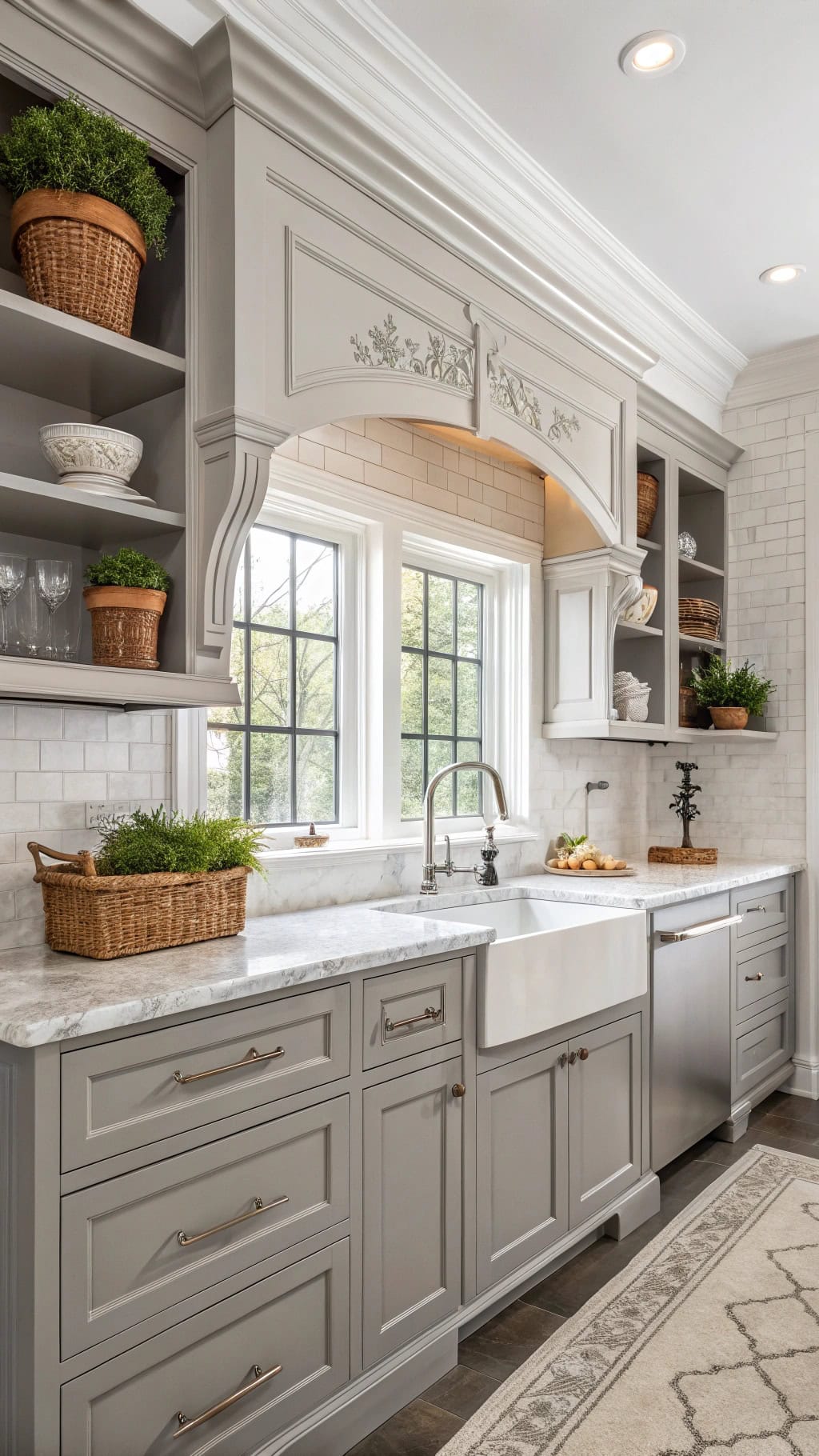 crown molding enhances cabinetry elegance
