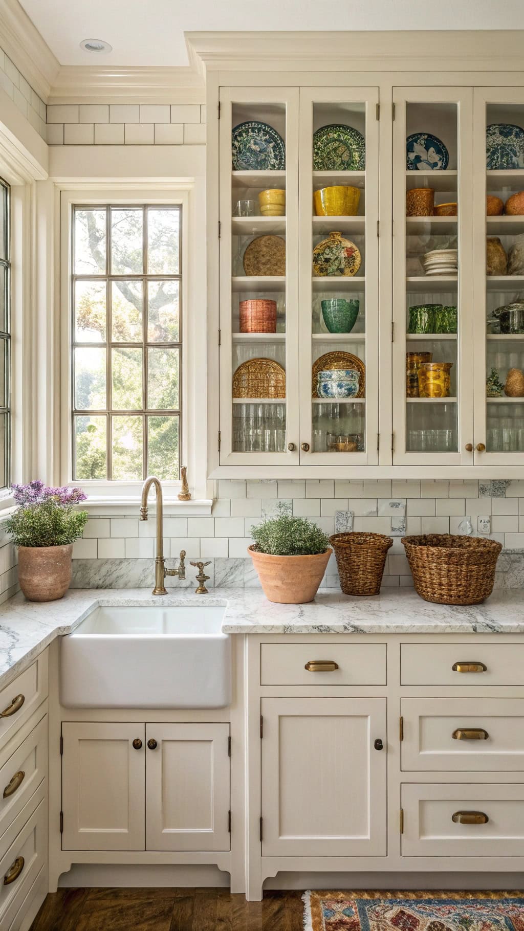 curated vintage glass displays