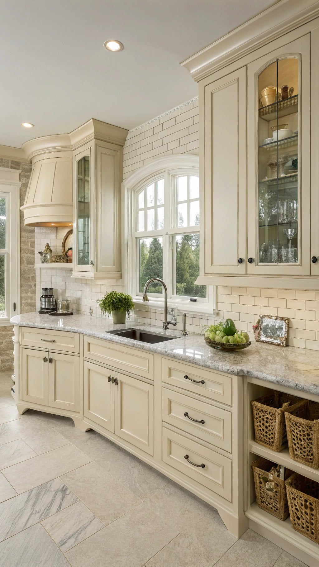 curved cabinets enhance kitchen flow