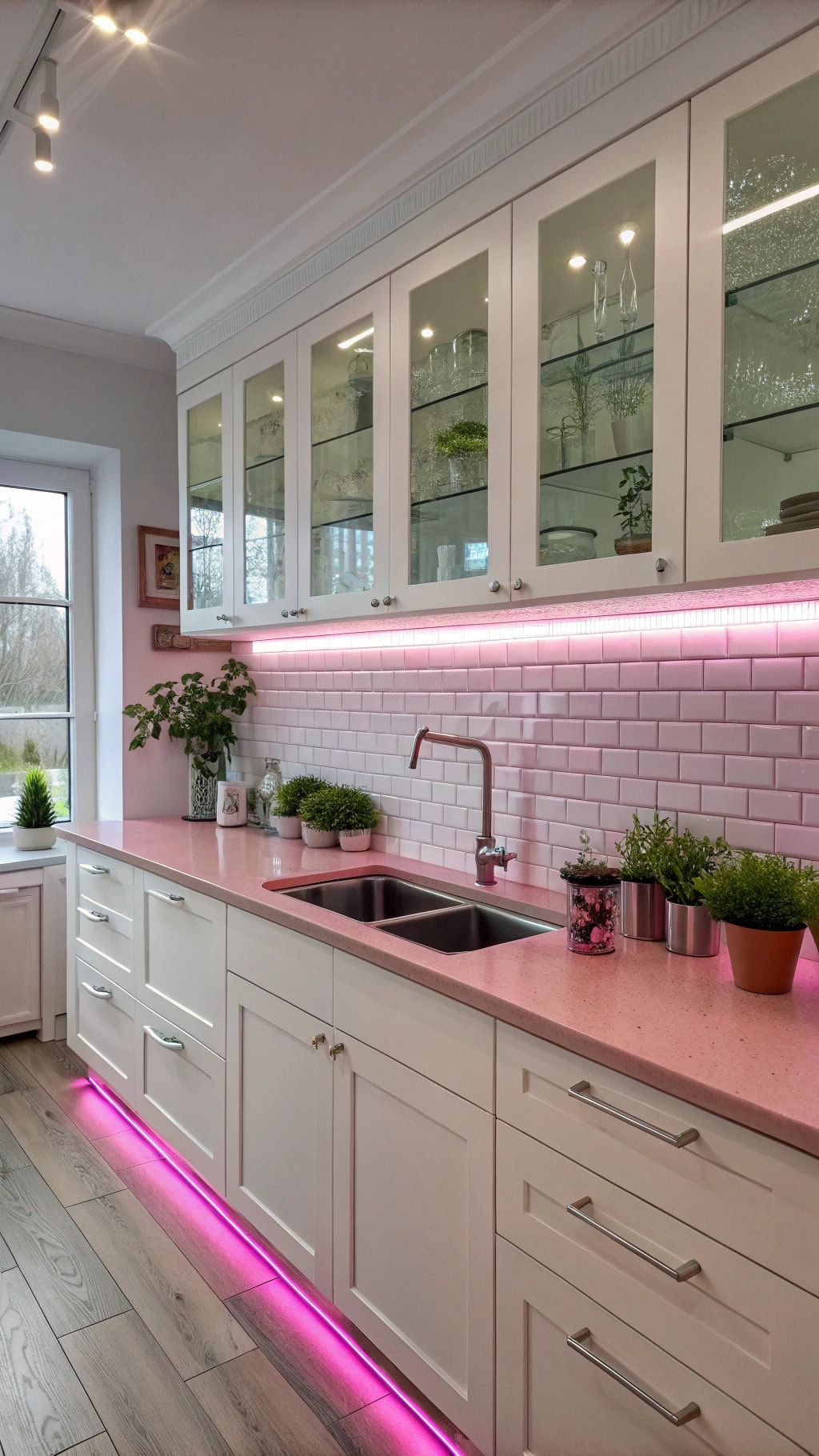 customizable led pink lighting