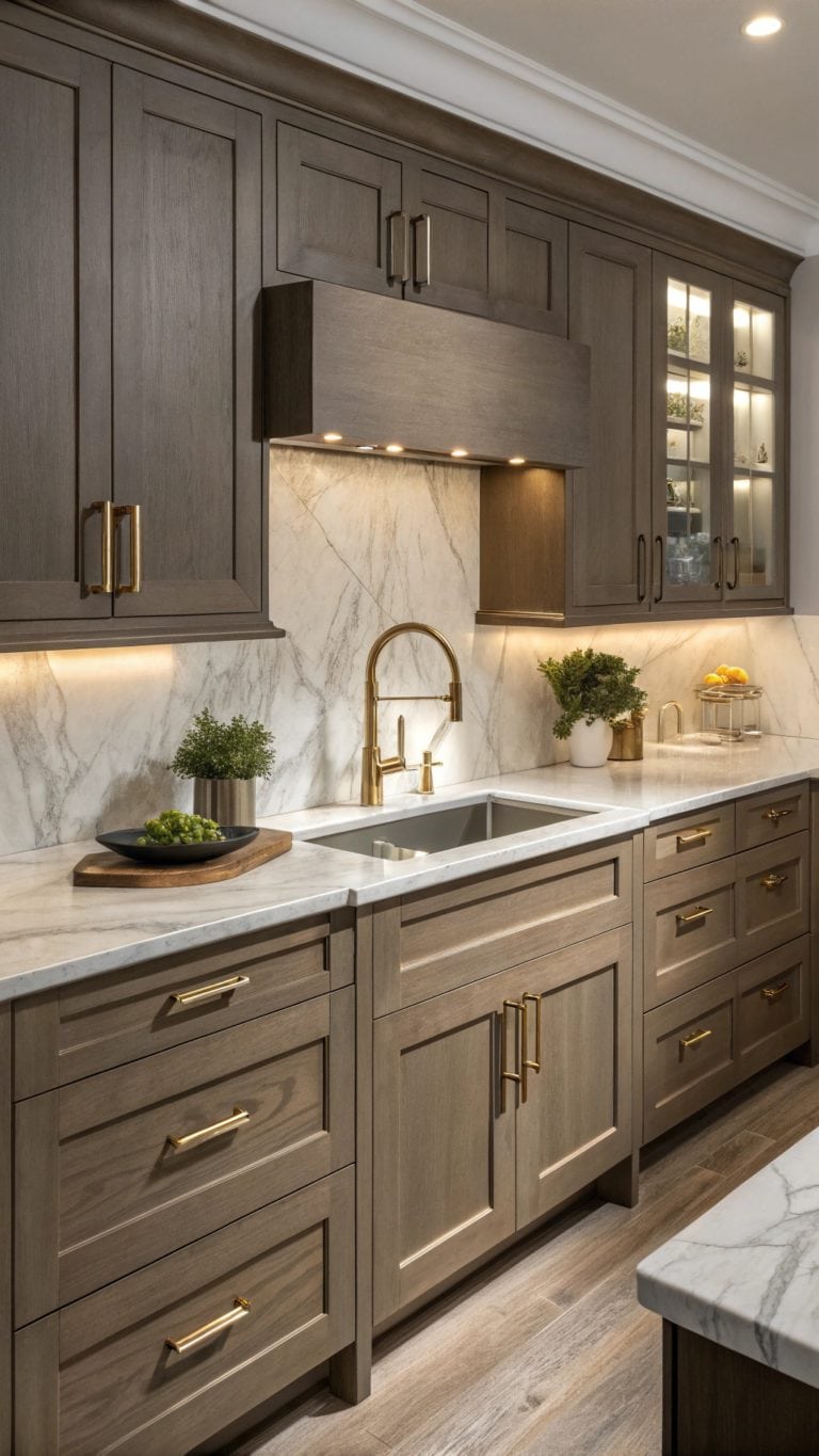 dark taupe kitchen cabinets