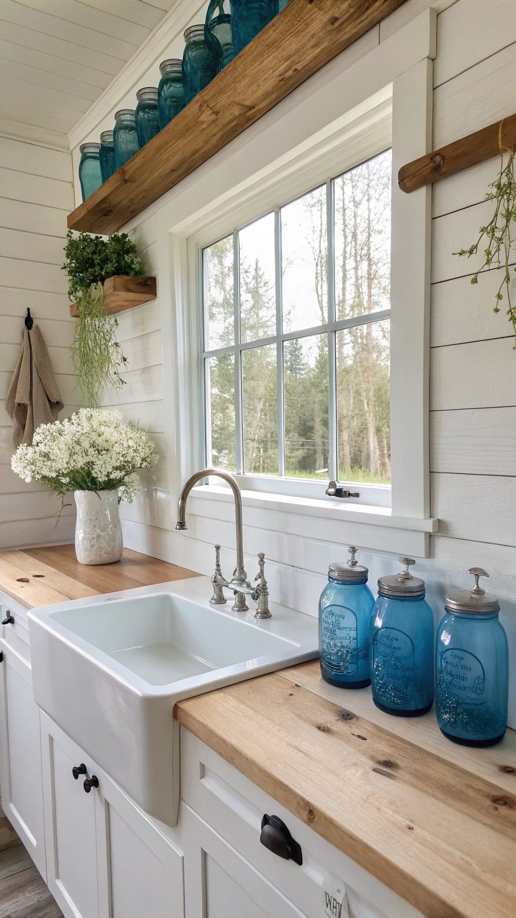 denim blue jar decor