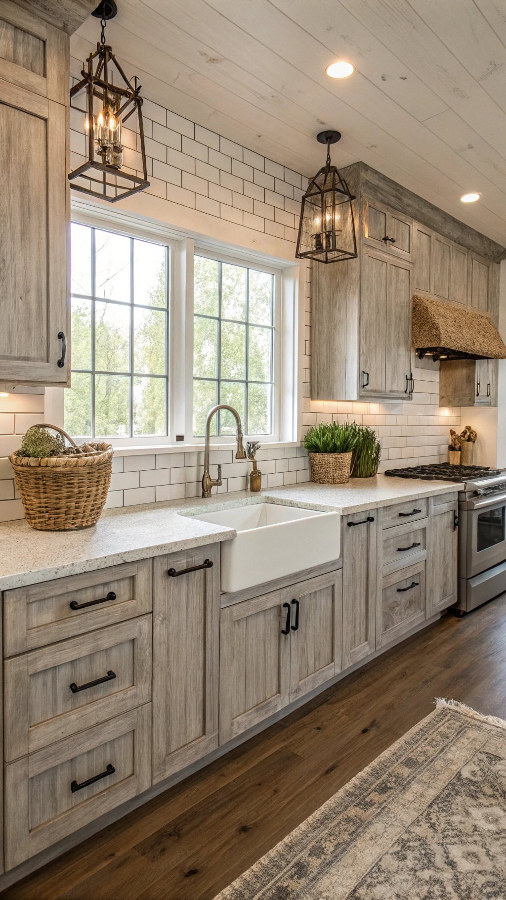 distressed gray cabinet elegance