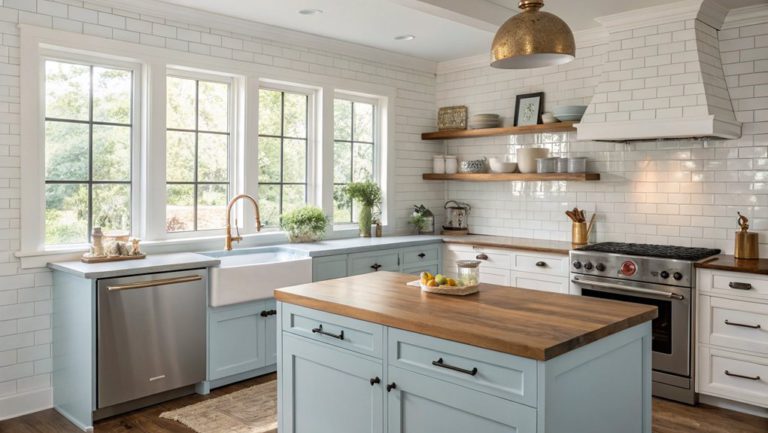 diverse blue kitchen countertops