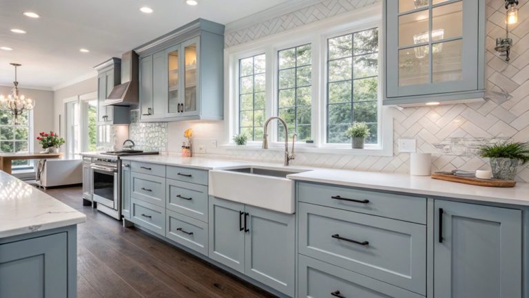 diverse light gray kitchens